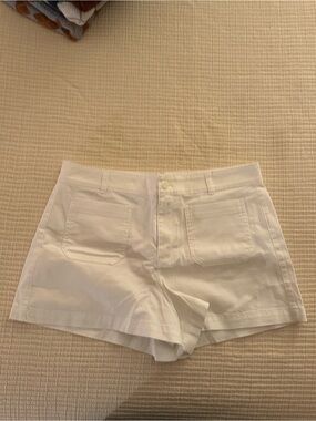 J. Crew White Cotton/Denim Shorts